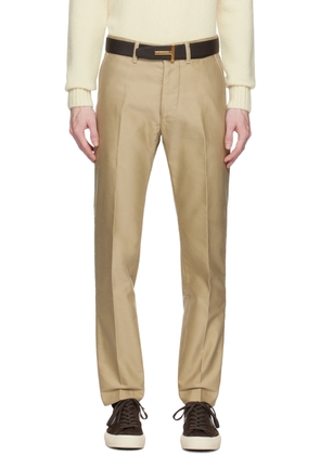 TOM FORD Beige Creased Trousers