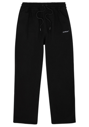 Off-white Logo-embroidered Cotton Sweatpants - Black And White - M