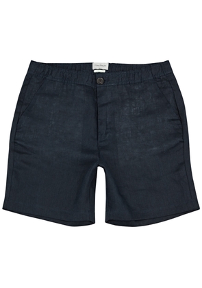 Oliver Spencer Osbourne Linen Shorts - Navy - XL