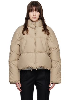 Nothing Written SSENSE Exclusive Taupe Cropped Down Jacket