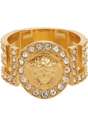 Versace Gold Crystal Icon Medusa Ring