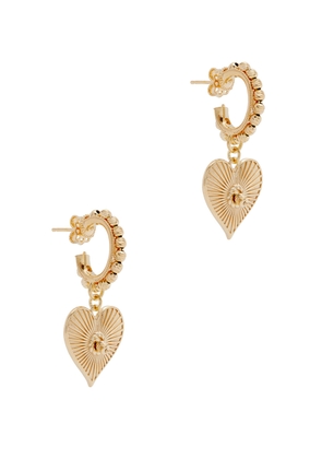 Soru Jewellery Ti Amo 24kt Gold-plated Heart Drop Earrings - One Size