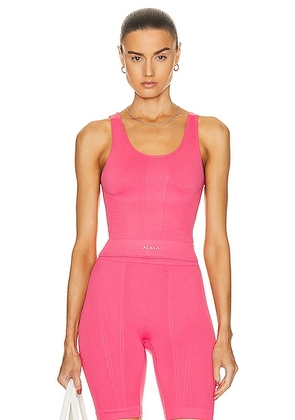 ALALA Seamless Crop Tank in Hibiscus - Pink. Size S (also in ).