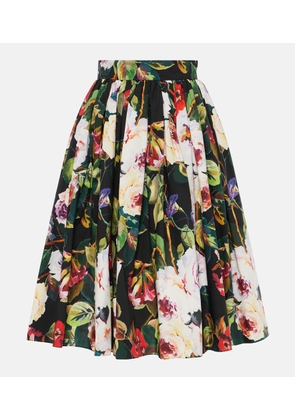 Dolce&Gabbana Printed cotton midi skirt