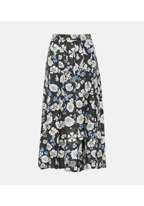 Veronica Beard Norris pleated silk-blend midi skirt