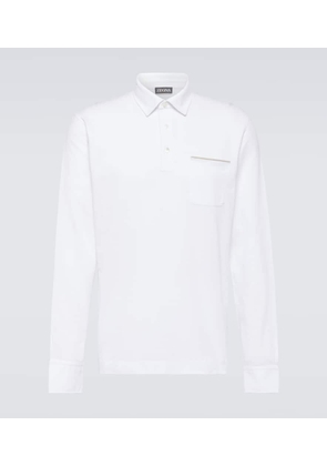 Zegna Long-sleeved cotton piqué polo shirt