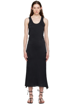 Gabriela Coll Garments Black Raw Edge Midi Dress
