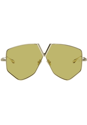 Valentino Garavani Gold V-Hexagon Sunglasses