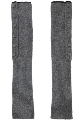 Y's Gray Slit Arm Warmers
