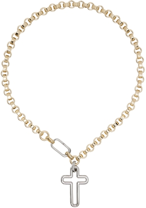Laura Lombardi SSENSE Exclusive Gold & Silver Wire Cross Pendant Necklace