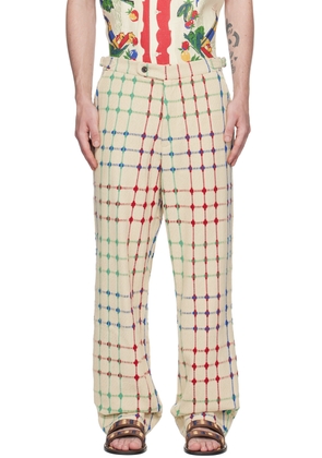 Bode Beige Check Trousers
