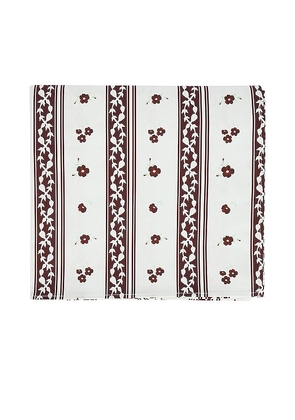 Chefanie Brown Stripe Tablecloth in Brown.