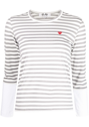 Comme Des Garçons stripe-print T-shirt - Grey