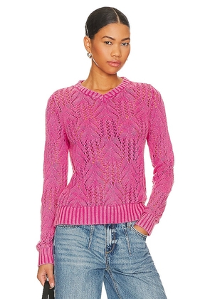 Central Park West Delilah V-neck Sweater in Pink. Size L, M, XS.
