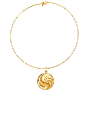 Luv AJ Leila Choker Necklace in Metallic Gold.
