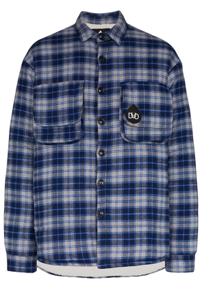 DUOltd check pattern padded shirt - Blue