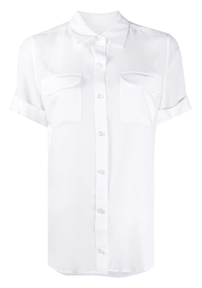 Equipment Signature slim-fit short-sleeve silk shirt - White