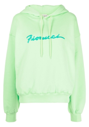 Fiorucci embroidered-logo pullover hoodie - Green
