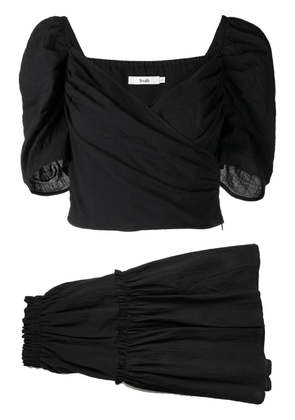 b+ab wrapped milkmaid top & skirt set - Black