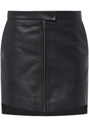 Equipment zip-up leather skirt - Black
