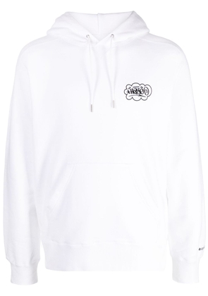 sacai graphic-print cotton hoodie - White