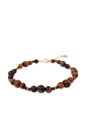 THE ALKEMISTRY 18kt yellow gold Boba Brown Sugar tiger eye beaded anklet