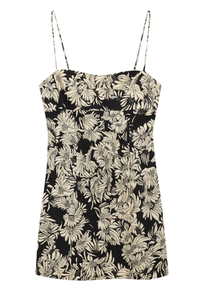 ANINE BING Keiran floral-print sleeveless minidress - Black
