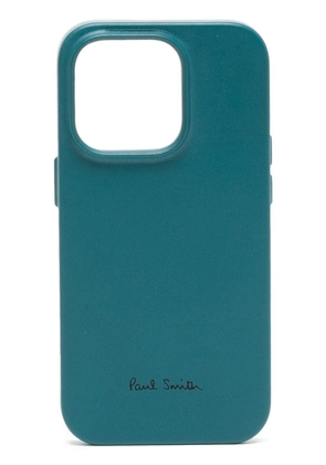 Paul Smith Paul Smith + Native Union Leather Magsafe iPhone 14 Pro Case - Blue