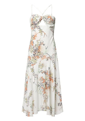 Equipment floral print halterneck silk dress - White
