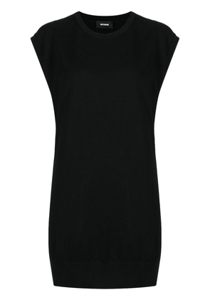 We11done cap-sleeved fine-knit dress - Black
