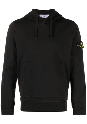 Stone Island Compass-logo cotton hoodie - Black