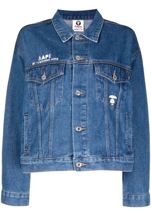 AAPE BY *A BATHING APE® logo-embroidered denim jacket - Blue