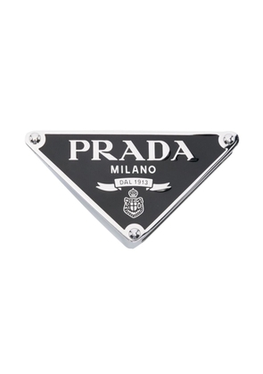 Prada triangle-logo belt buckle - Black