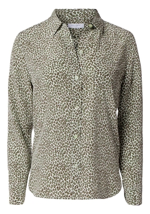 Equipment long-sleeve leopard silk shirt - Green