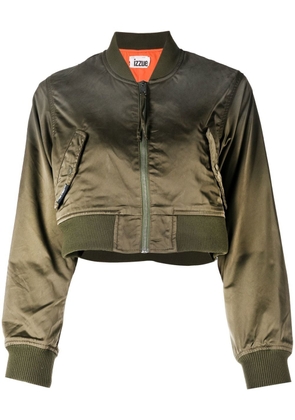 izzue cropped bomber jacket - Green