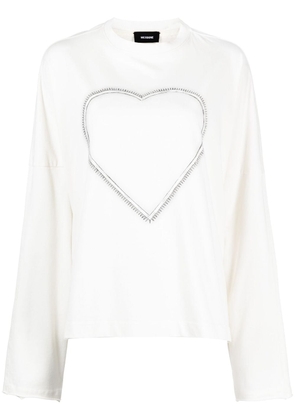We11done heart-print cotton jumper - White