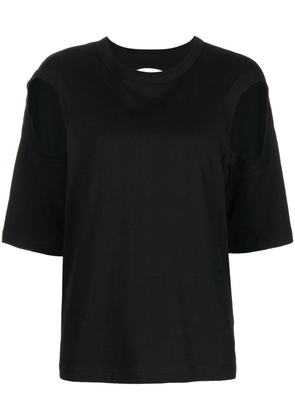 Dion Lee Circular ribbed-detail T-shirt - Black