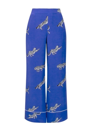 Equipment Joselyn leopard-print pyjama trousers - Blue