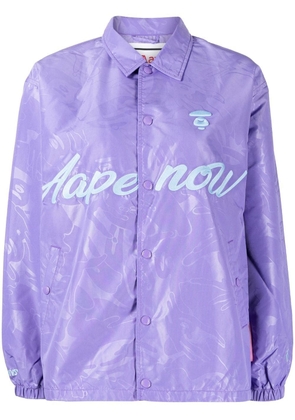 AAPE BY *A BATHING APE® logo-printed button-front jacket - Purple