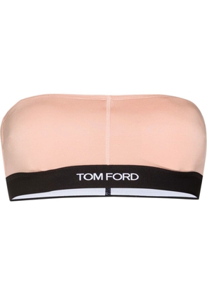 TOM FORD logo-underband bandeau bra - Neutrals