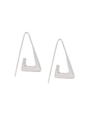 BAR JEWELLERY Para angular hoop earrings - Silver