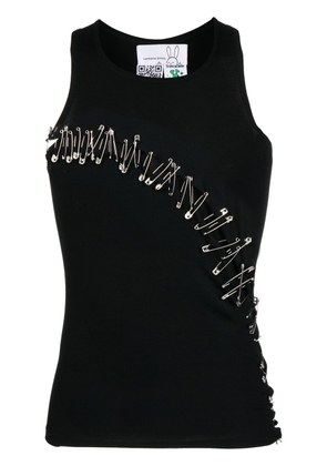 Natasha Zinko cut-out safety-pin detail vest - Black