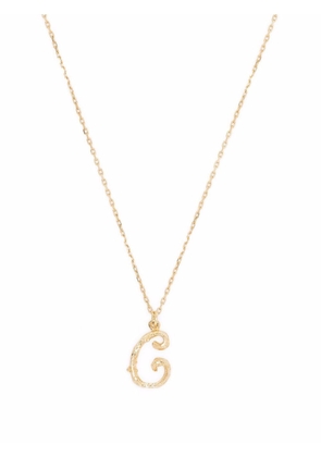 Alex Monroe 18kt yellow gold Enchanted Twig Alphabet C letter necklace