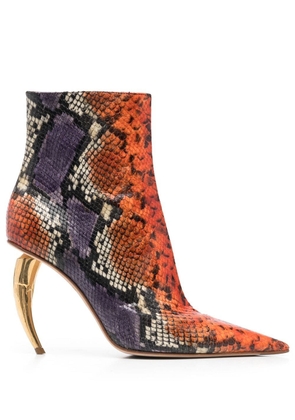 Roberto Cavalli snakeskin-print ankle boots - Orange