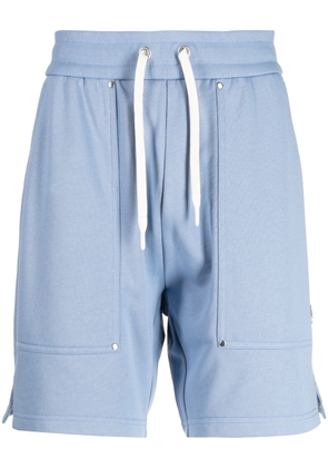 Moose Knuckles logo-plaque cotton shorts - Blue