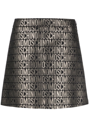 Moschino logo-jacquard metallic high-waist skirt - Black
