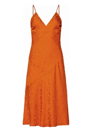 Equipment leopard-print jacquard slip dress - Orange