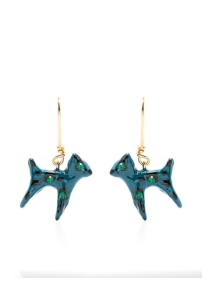 Marni cat-pendant drop earrings - Blue