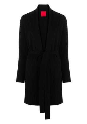 Cashmere In Love ribbed-knit midi cardi-coat - Black