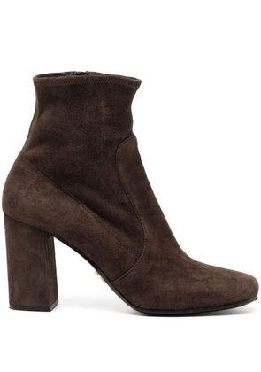 Prada Pre-Owned 85mm suede ankle boots - Brown